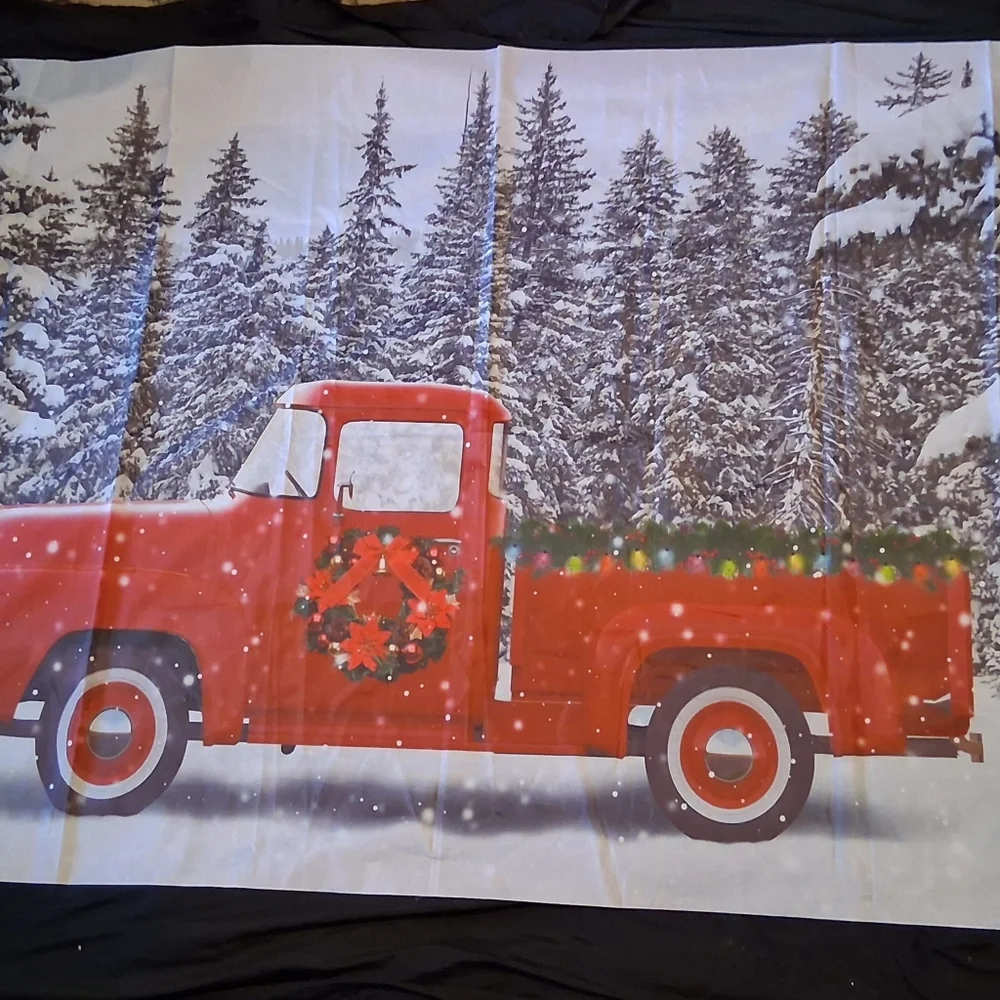 Red Truck Winter Banner
